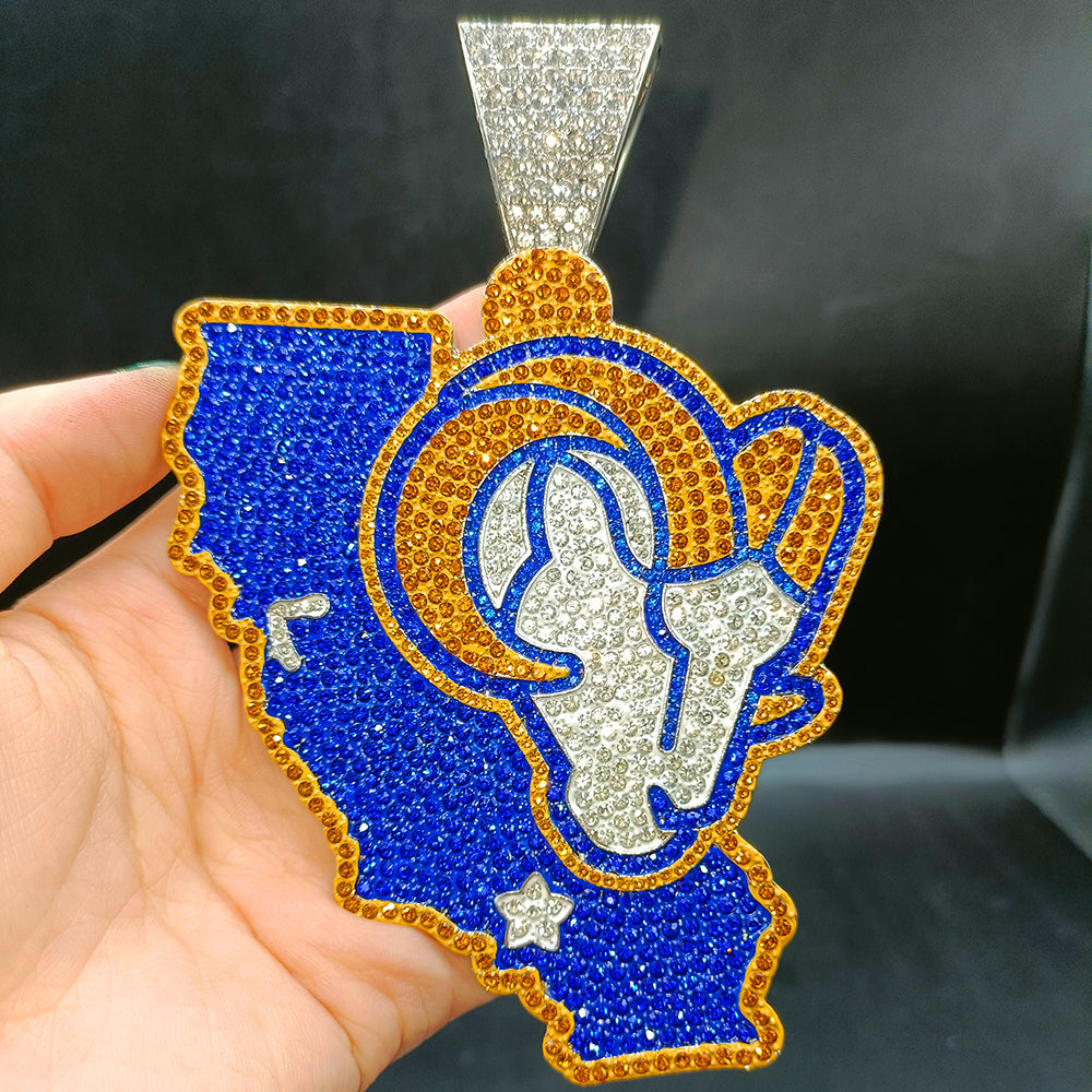 NFL Los Angeles RAMS rhinestone necklace