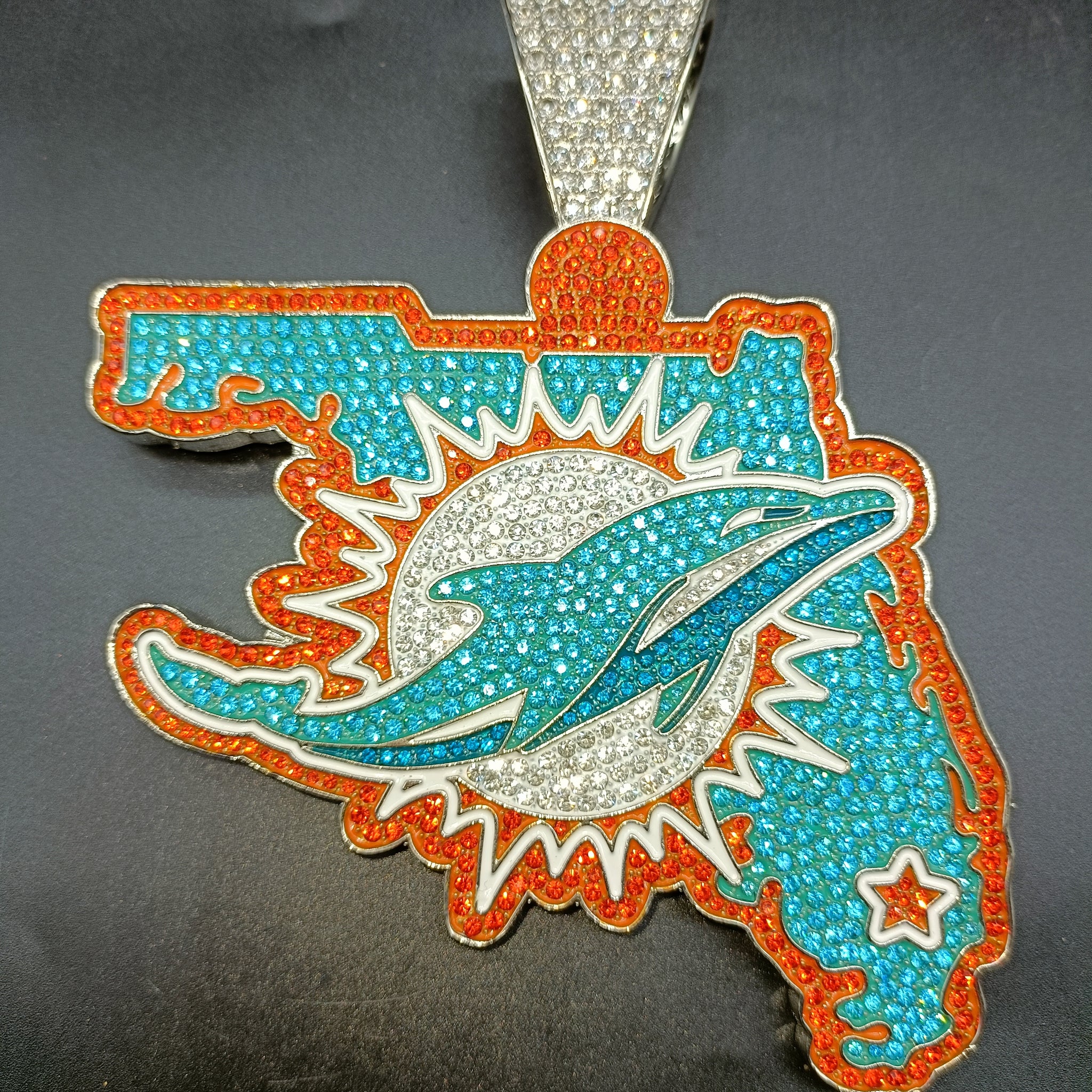 NFL Miami Dolphins rhinestone necklace