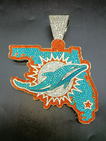 NFL Miami Dolphins rhinestone necklace